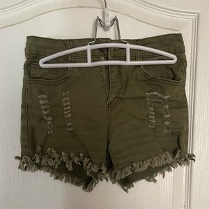 Unbranded Army Green High Rise Shorts